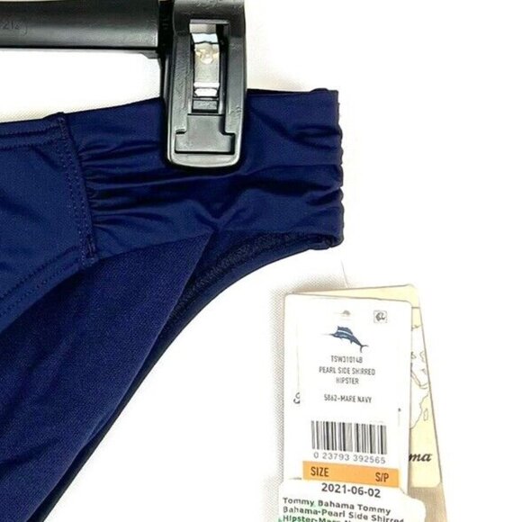 Tommy Bahama Women’s Side Shirred Blue Hipster Bikini Bottom Size Small - Picture 3 of 5